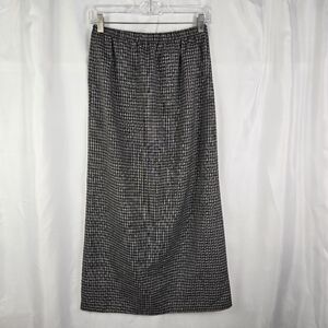 Rolling Over Long Plaid Pull On Elastic Waist Midi Pencil Skirt Size Medium